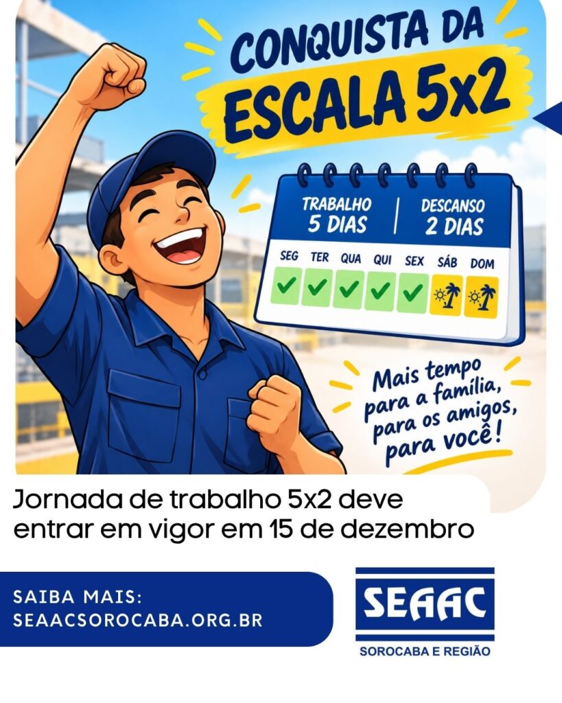 Jornada de trabalho 5×2 deve entrar em vigor em 15 de dezembro